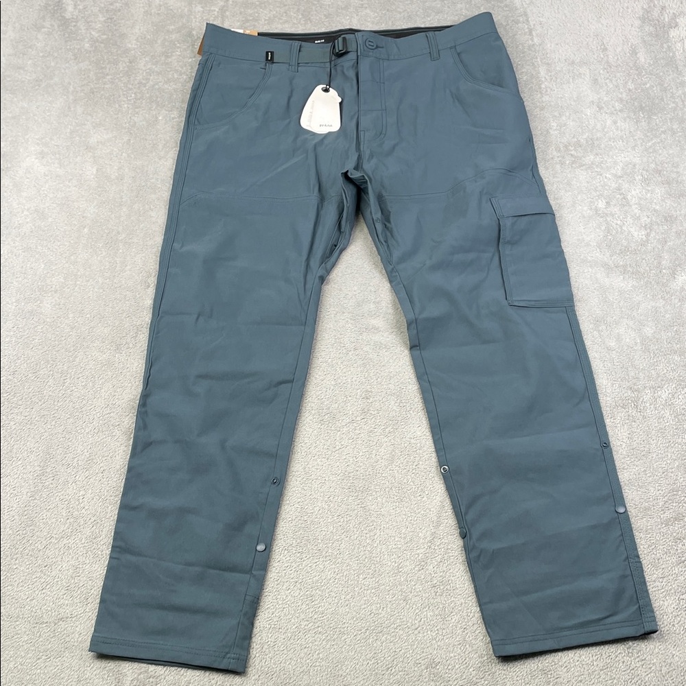 NEW Prana 36/30 Stretch Zion Slim Pant II Men's Gray Blue Hiking Outdoors‎